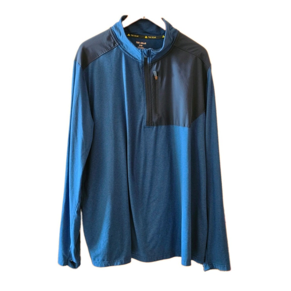 Tek Gear Men's 1/4 Zip Pullover Blue SIZE 2XB Long Sleeve Outdoor Fall Must Have
